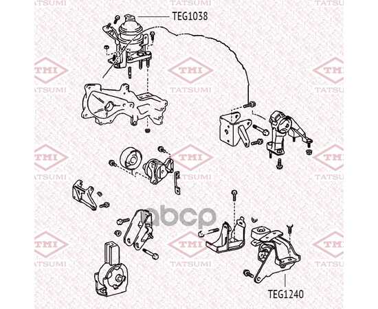 Купить ОПОРА ДВИГАТЕЛЯ ПРАВАЯ TOYOTA COROLLA/WISH 02-> TATSUMI TEG1038