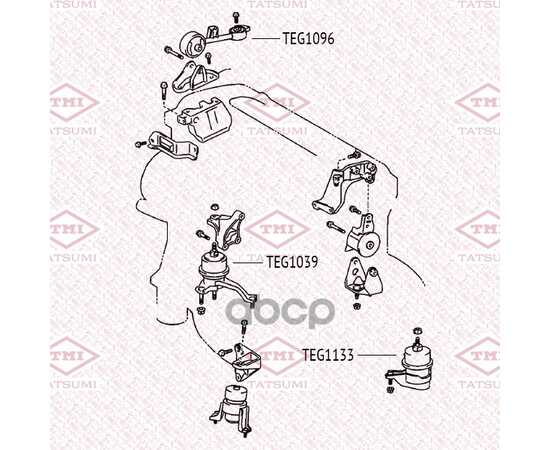 Купить ОПОРА ДВИГАТЕЛЯ ЛЕВАЯ TOYOTA CAMRY/HARRIER/HIGHLANDER/ALPHARD/ESTIMA/PREVIA 00-> LEXUS RX 04-> TATSUMI TEG1133