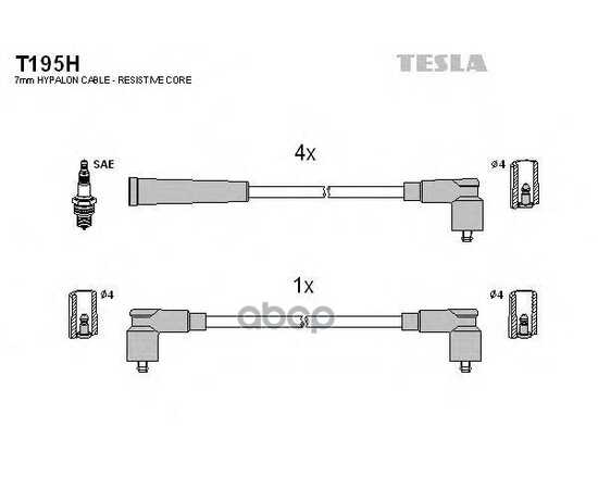 Купить ПРОВОДА ВЫСОКОВОЛЬТНЫЕ КОМПЛ. SKODA TESLA T195H