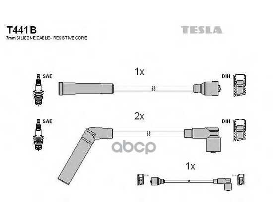 Купить ПРОВОДА ВЫСОКОВОЛЬТНЫЕ DAEWOO MATIZ/TICO/CHEVROLET AVEO TESLA T441B