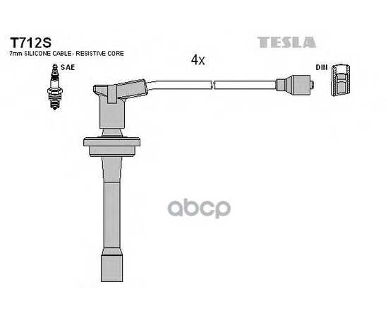 Купить ПРОВОДА В/В ДЛЯ А/М ГАЗ 406 ДВ С НАКОНЕЧНИКАМИ СИЛИКОН TESLA T712S TESLA T712S