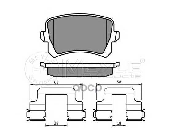 Купить КОЛОДКИ ЗАДНИЕ AD A3 A6 VW G4 G5 B5 B6 TIGUAN MEYLE 025 244 8317