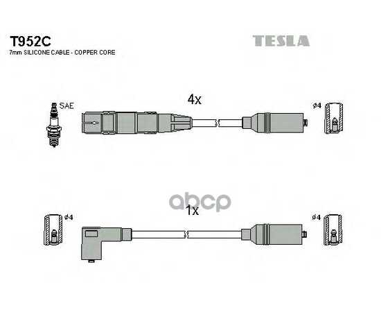 Купить ПРОВОДА ВЫСОКОВОЛЬТНЫЕ КОМПЛ. AD A4 VW B5 TESLA T952C