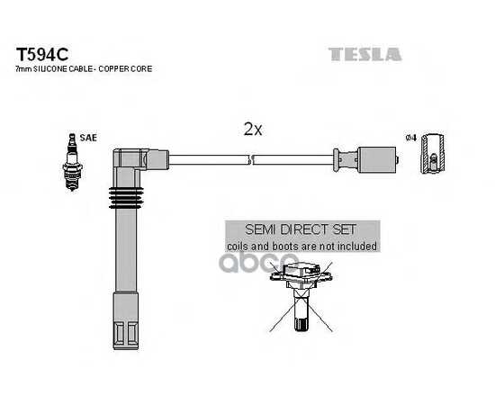 Купить ПРОВОДА ВЫСОКОВОЛЬТНЫЕ КОМПЛ. AUDI A4 VW PASSAT TESLA T594C