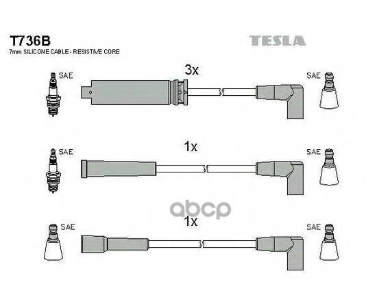 Купить ПРОВОДА ВЫСОКОВОЛЬТНЫЕ DAEWOO NEXIA 1.5 ESPERO 1.8 2.0 TESLA T736B