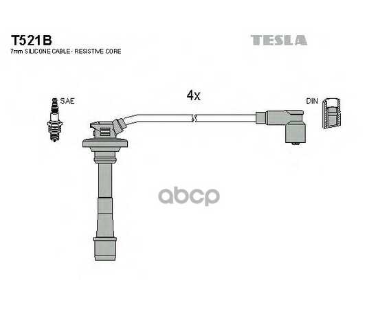 Купить ПРОВОДА ВЫСОКОВОЛЬТНЫЕ КОМПЛ. TOYOTA TESLA T521B