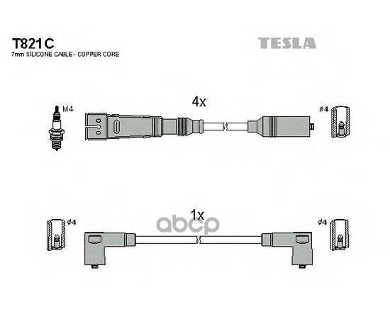 Купить ПРОВОДА ВЫСОКОВОЛЬТНЫЕ КОМПЛ. SEAT TESLA T821C