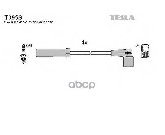 Купить ПРОВОДА В/В СИЛИК.100% ВАЗ 08-010, 1118, 2170, 2190 TESLA (T 395S) 1,5I TESLA T395S