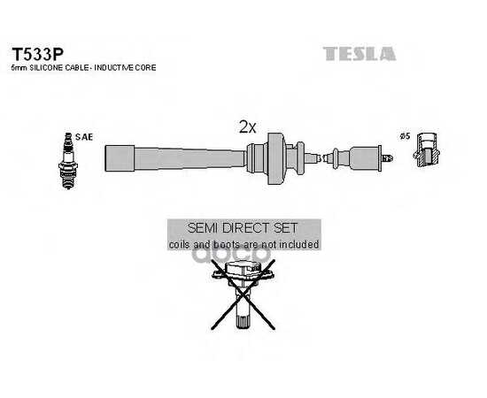 Купить ПРОВОДА ВЫСОКОВОЛЬТНЫЕ MITSUBISHI OUTLANDER/LANCER 1.8-2.4 03-> TESLA T533P