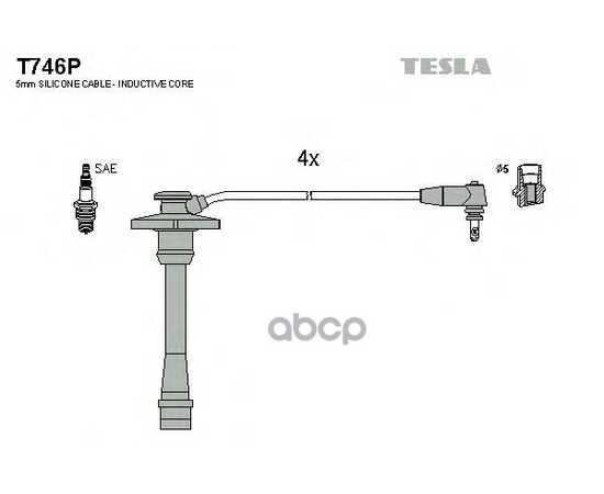 Купить ПРОВОДА ВЫСОКОВОЛЬТНЫЕ TOYOTA COROLLA/CARINA 4EFE,7AFE TESLA T746P