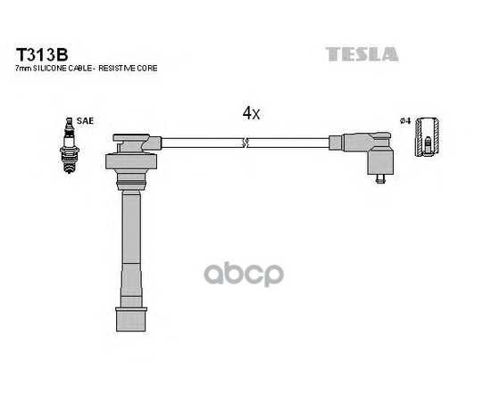 Купить ПРОВОДА ВЫСОКОВОЛЬТНЫЕ CHERY TIGGO TESLA T313B