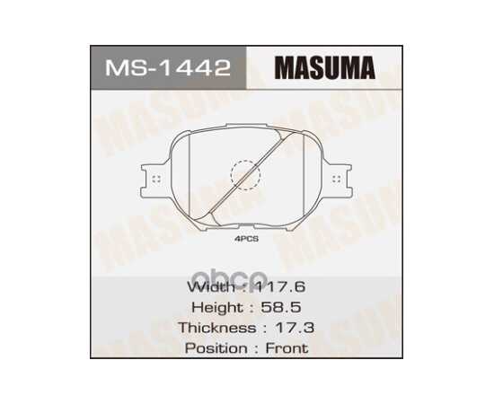 Купить КОЛОДКИ ПЕРЕДНИЕ TOYOTA ALTEZZA MASUMA MS-1442