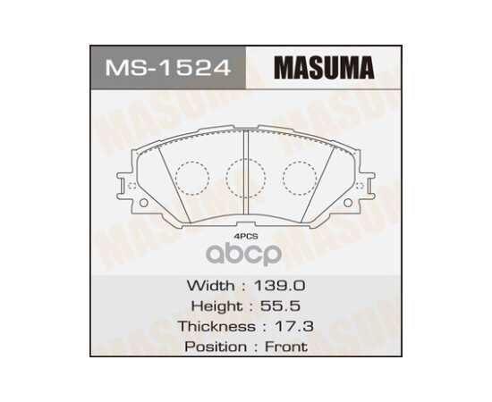 Купить КОЛОДКИ ПЕРЕДНИЕ TOYOTA ALLION MASUMA MS-1524