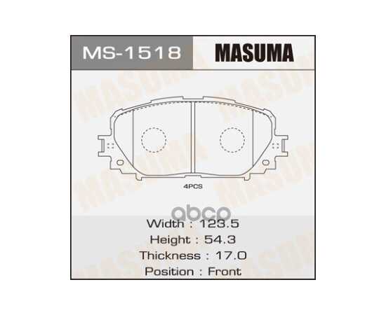 Купить КОЛОДКИ ПЕРЕДНИЕ TOYOTA BELTA MASUMA MS-1518