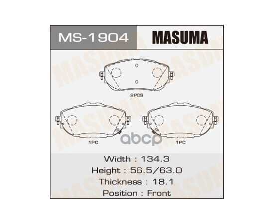 Купить КОЛОДКИ ПЕРЕДНИЕ TOYOTA AURIS MASUMA MS-1904