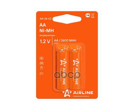 Купить БАТАРЕЙКИ AA HR6 АККУМУЛЯТОР NI-MH 2600 MAH 2 ШТ. В КОМПЛ. AA-26-02