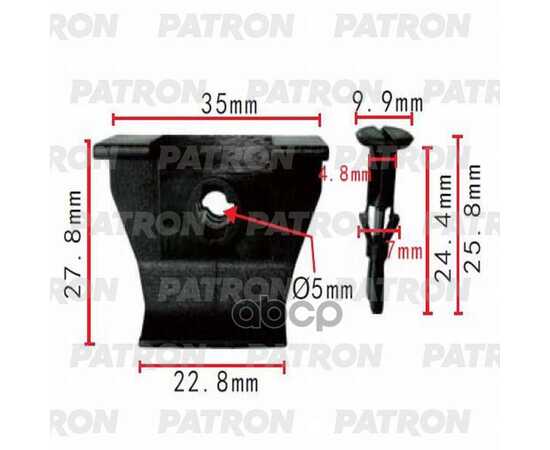 Купить ЗАЖИМ ПЛАСТИКОВЫЙ LEXUS, TOYOTA ПРИМЕНЯЕМОСТЬ БАМПЕР, КРЫЛЬЯ PATRON P37-0308