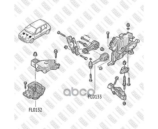 Купить ОПОРА ДВИГАТЕЛЯ ЗАДНЯЯ RENAULT CLIO/MEGANE 98- FL0133