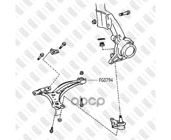 Купить САЙЛЕНТБЛОК ПЕРЕДНЕГО НИЖНЕГО РЫЧАГА ЗАДНИЙ LEXUS RX300 00-> FIXAR FG0794