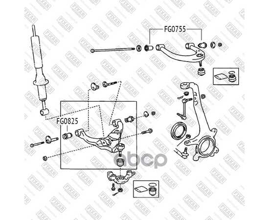 Купить САЙЛЕНТБЛОК ПЕРЕДНЕГО ВЕРХНЕГО РЫЧАГА ПЕРЕДНИЙ TOYOTA 4RUNNER/LAND CRUISER PRADO 120 02->LEXUS GX FIXAR FG0755