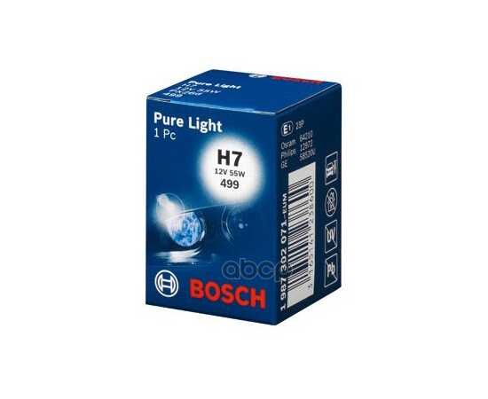 Купить ЛАМПА 12V H7 55W BOSCH PURE LIGHT 1 ШТ. КАРТОН 1 987 302 071