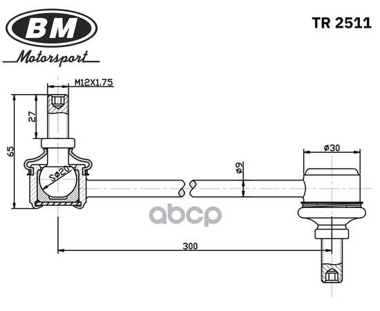 Купить СТОЙКА СТАБИЛИЗАТОРА ПЕРЕДНЕГО, ПРАВАЯЛЕВАЯ, BM TR2511