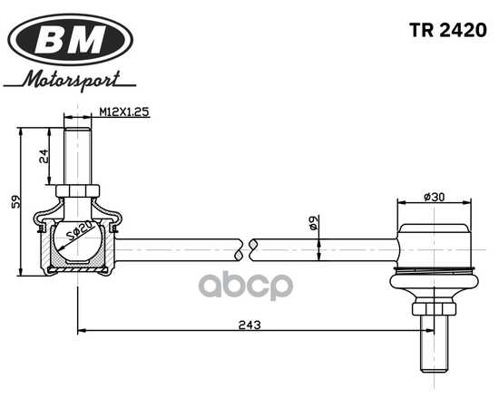 Купить СТОЙКА СТАБИЛИЗАТОРА ПЕРЕДНЕГО, ПРАВАЯЛЕВАЯ, BM TR2420