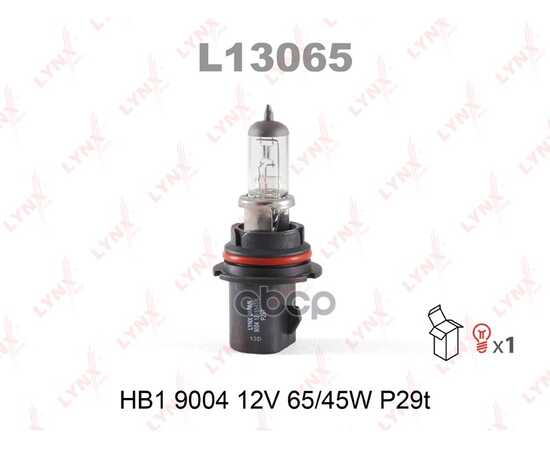 Купить ЛАМПА 12V HB1 65/45W P29T LYNXAUTO 9004 1 ШТ. КАРТОН L13065