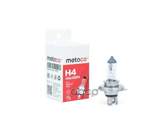 Купить ЛАМПА 12V H4 60/55W P43T METACO 1 ШТ. КАРТОН 9510-H4-STD