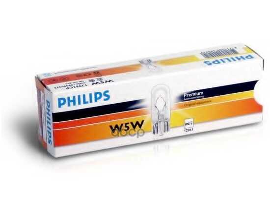 Купить ЛАМПА 12V W5W 5W PHILIPS 1 ШТ. КАРТОН 12961CP