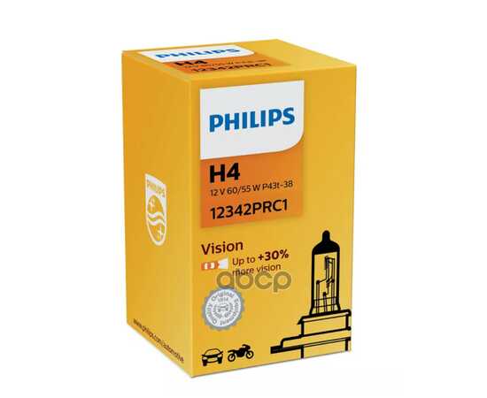 Купить ЛАМПА 12V H4 60/55W +30% PHILIPS PREMIUM 1 ШТ. КАРТОН 12342PRC1