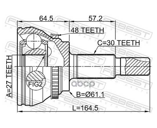 Купить ШРУС ВНЕШНИЙ TOYOTA HIGHLANDER GSU45/GVU48 4WD 07-13 0110-GSU45A48