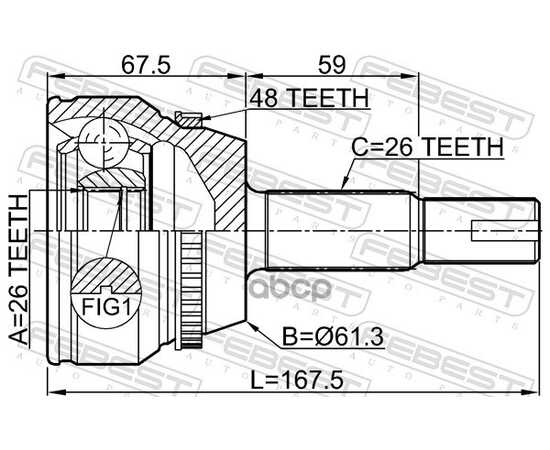 Купить ШРУС ВНЕШНИЙ 26X61.3X26 TOYOTA CAMRY ACV40/GSV40 2006-2011 0110-ACV40L26A48