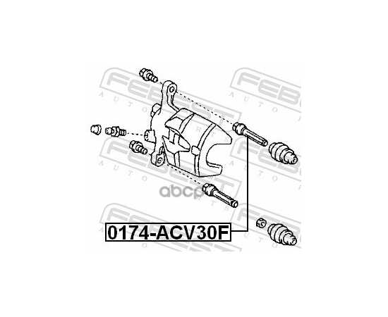 Купить ВТУЛКА НАПРАВЛЯЮЩАЯ СУППОРТА ТОРМОЗНОГО ПЕРЕДНЕГО TOYOTA CAMRY ACV3# 2001.09-2006.01 [JP] FEBEST 0174-ACV30F