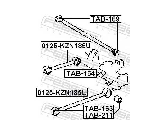 Купить РЫЧАГ ЗАДН ПОДВЕСКИ ПРОДОЛЬН НИЖНИЙ TOYOTA LAND CRUISER PRADO 90 96-02 0125-KZN185L