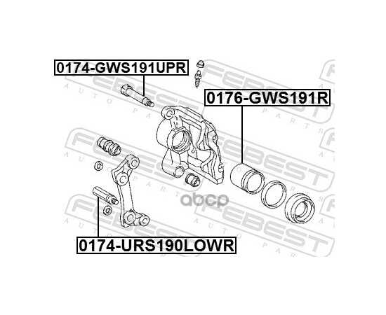 Купить ВТУЛКА НАПРАВЛЯЮЩАЯ СУППОРТА ТОРМОЗНОГО ЗАДНЕГО TOYOTA CROWN 11.04-02.08 0174-URS190LOWR