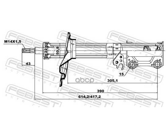 Купить АМОРТИЗАТОР ЗАДНИЙ R TOYOTA CAMRY 2006.01-2011.08 FEBEST 01660974RR