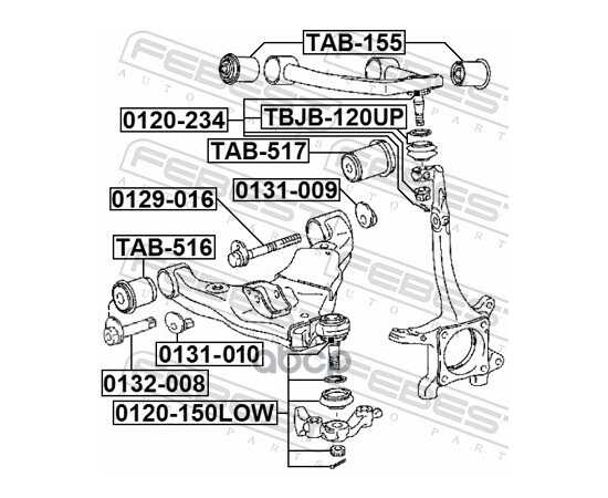 Купить БОЛТ С ЭКСЦЕНТРИКОМ TOYOTA FJ CRUISER GSJ15 2006- 0129-016