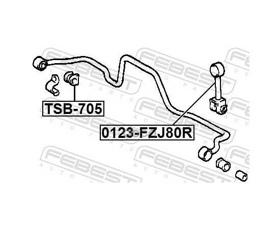 Купить ТЯГА СТАБИЛИЗАТОРА ЗАДНЯЯ TOYOTA LAND CRUISER FJ80,FZJ80 1990.01-1998.01 FEBEST 0123-FZJ80R