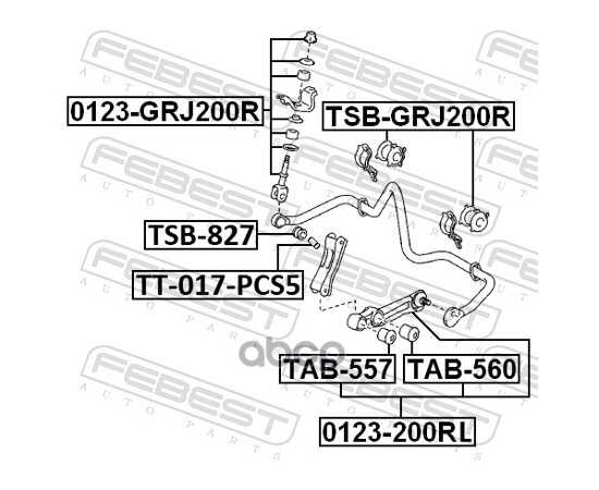 Купить ТЯГА ЗАДНЕГО СТАБИЛИЗАТОРА TOYOTA LAND CRUISER 2007.08- FEBEST 0123-GRJ200R