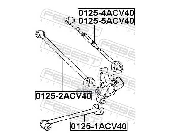 Купить ТЯГА ЗАДНЯЯ ПОПЕРЕЧНАЯ РЕГУЛИРУЕМАЯ R TOYOTA CAMRY ACV30,31,MCV30 2002.03-2006.11 [GR] FEBEST 0125-5ACV40