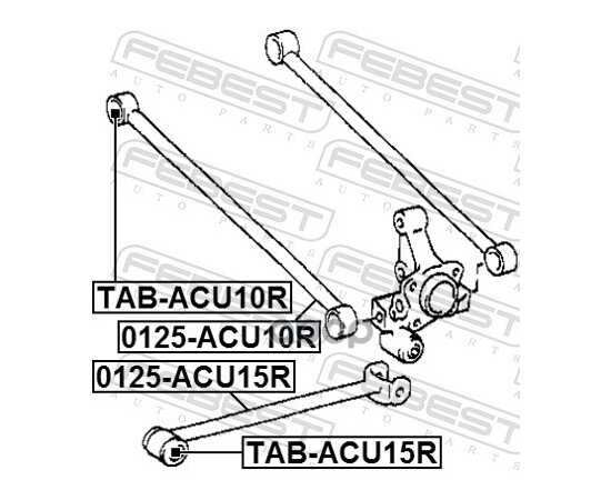 Купить РЫЧАГ ЗАДН ПОДВЕСКИ ПОПЕРЕЧНЫЙ TOYOTA HARIER 98-03 0125-ACU10R