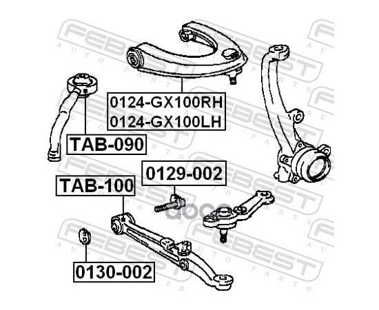 Купить РЫЧАГ ПЕРЕДНИЙ ВЕРХНИЙ R TOYOTA MARK 2/CHASER/CRESTA FEBEST 0124-GX100RH