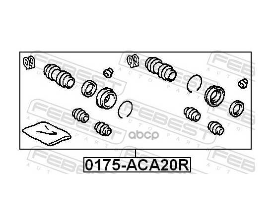 Купить РЕМКОМПЛЕКТ СУППОРТА ТОРМОЗНОГО ЗАДНЕГО TOYOTA COROLLA/FIELDER 2000.08-2006.09 FEBEST 0175-ACA20R