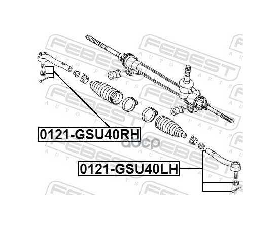 Купить НАКОНЕЧНИК РУЛЕВОЙ L LEXUS RX III 270/350/450/TOYOTA HIGHLANDER/VENZA FEBEST 0121-GSU40LH