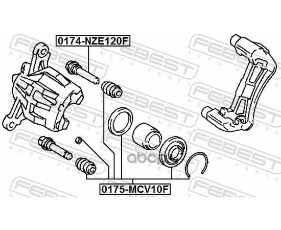 Купить РЕМКОМПЛЕКТ ПЕРЕДНЕГО ТОРМОЗНОГО СУППОРТА TOYOTA CAMRY/WINDOM/LEXUS ES300 FEBEST 0175-MCV10F