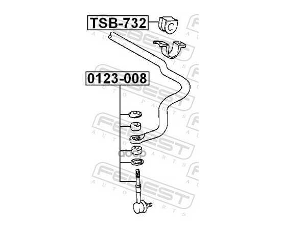 Купить ТЯГА ПЕРЕДНЕГО СТАБИЛИЗАТОРА L,R FEBEST 0123-008
