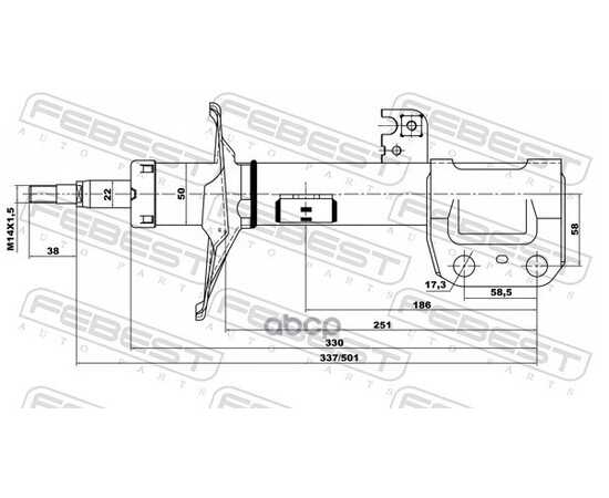 Купить АМОРТИЗАТОР ПЕРЕДНИЙ R TOYOTA AVENSIS 2003.01-2008.11 FEBEST 01665184FR