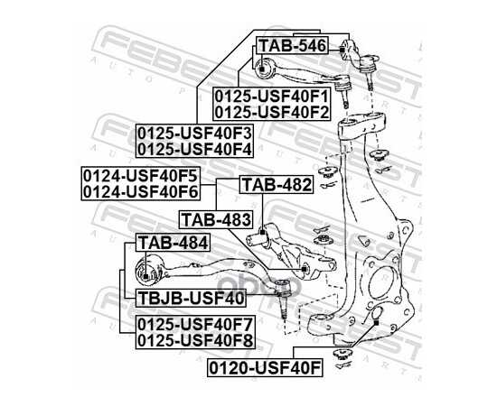 Купить РЫЧАГ ПЕРЕДНИЙ НИЖНИЙ R LEXUS LS460/460L USF4 2006.08-2012.09 FEBEST 0124-USF40F5