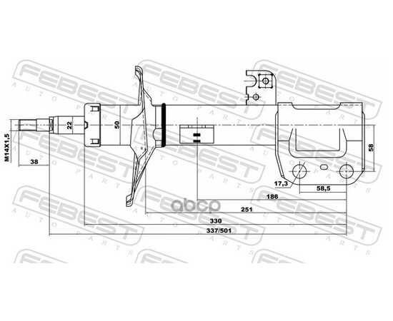 Купить АМОРТИЗАТОР ПЕРЕДНИЙ L TOYOTA AVENSIS 2003.01-2008.11 FEBEST 01665183FL